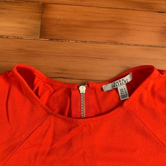 Bright orange babydoll stretchy Zara dress S - Picture 3 of 5